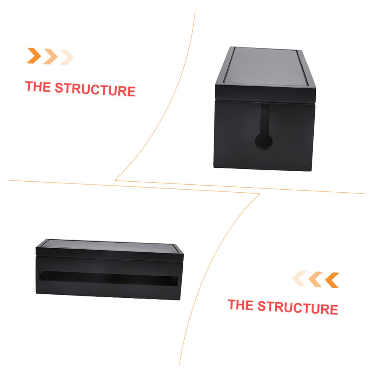 Uonlytech Boîte à Câbles en Matériau Bois Foncé Grande Taille pour Rangement Rapide et Organisation des Prises et Appareils Électriques à Domicile