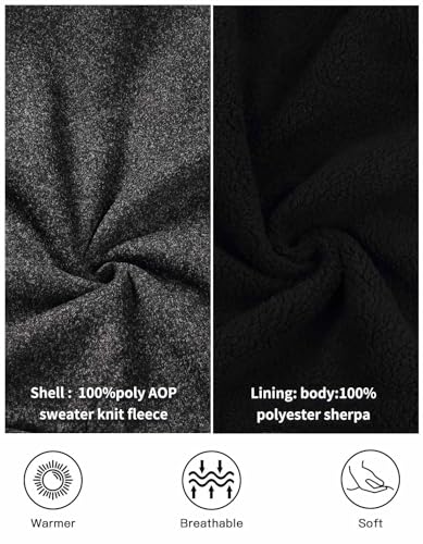 Image of Hoodies for Men Heavyweight Sherpa Lined Jackes Full Zip Fleece Winter Jacket