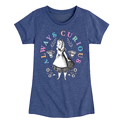Disney - Alice in Wonderland - Always Curious - Toddler and Youth Girls Short Sleeve Graphic T-Shirt