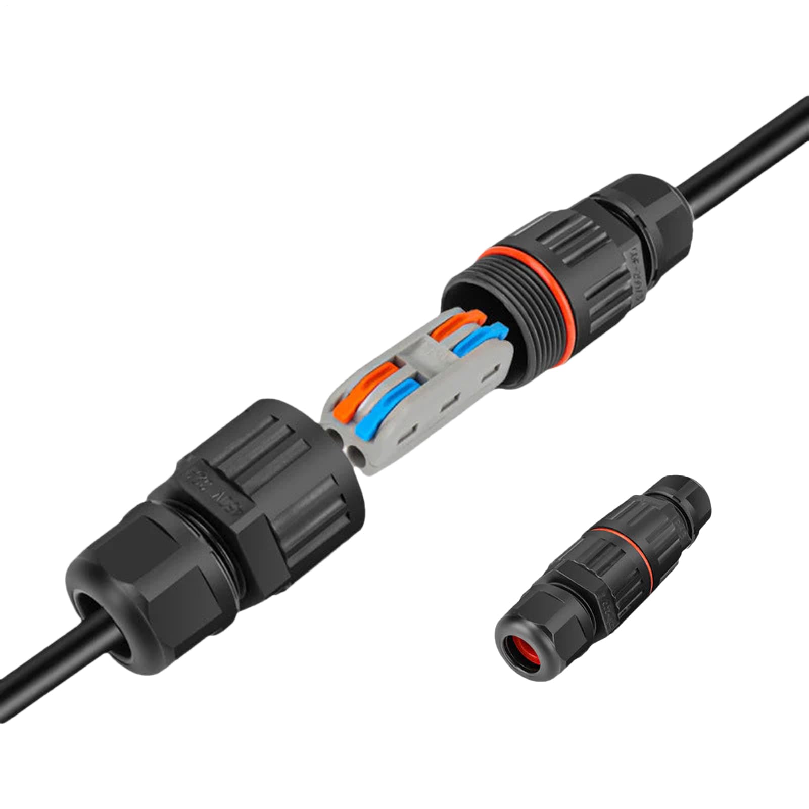 Waterproof Outdoor Wire Connector, IP68 Junction Box Cable Connector, Electrical Buried Cold Press Cable, Wire Extension Electrical Cables Connectors for 2 Or 3-Pin Cables, -40°C +95°C