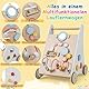 FANTASK 7 in 1 Lauflernwagen aus Holz, Lauflernhilfe mit Aufbewahrungsbox in Weiß, Montessori Baby Walker mit Spielbrett, Spiegel & Bauklötzen, Jungen und Mädchen ab 1 Jahr
