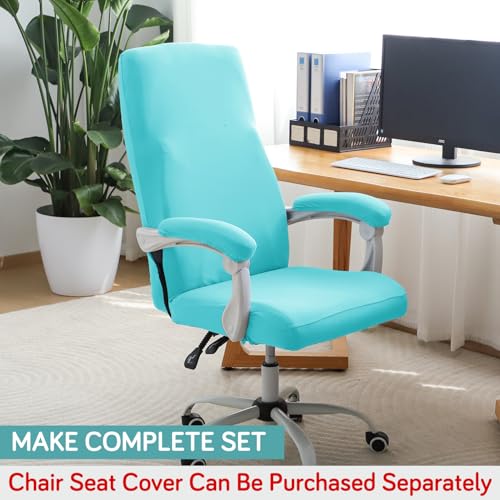 Image of HOKIPO 'SereneSolids' 140 GSM Armrest Covers for Office Chair (Elastic Style), 1 Pair, Sky Blue (AR-5933-SBLU)