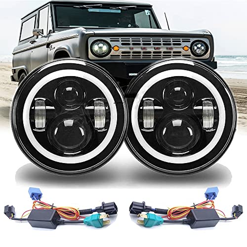 Autofu Dot Led Headlights With Turn Signal Halo Ring Lights For Volkswagen Vw Beetle Classic, 7 Inch Round Sealed Beam H5024 H6017 H6024 Conversion Kit High Or Low Beam Drl Lamps H4 H13 #TOP4