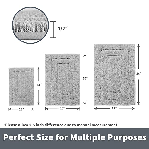 GRANNY SAYS Bath Mat Non Slip 60 x 90 cm, Large Bathroom Mat Grey, Super Soft Bath Matt Water Absorbent - Image 2