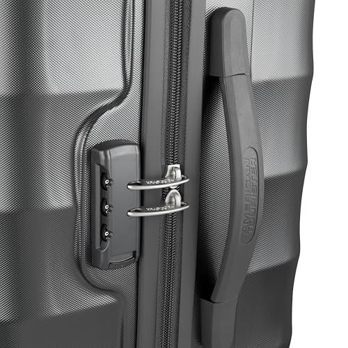 Image of American Tourister Barcelona | Check-in Trolley Bag (79 cm) | 360 8 Wheel Travel Luggage | Hard Case Polycarbonate Suitcase | Mounted Combination Lock | Gun Metal