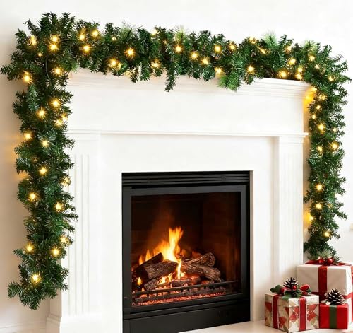 10m Girlande Weihnachten Beleuchtet Outdoor, Weihnachtsgirlande mit...