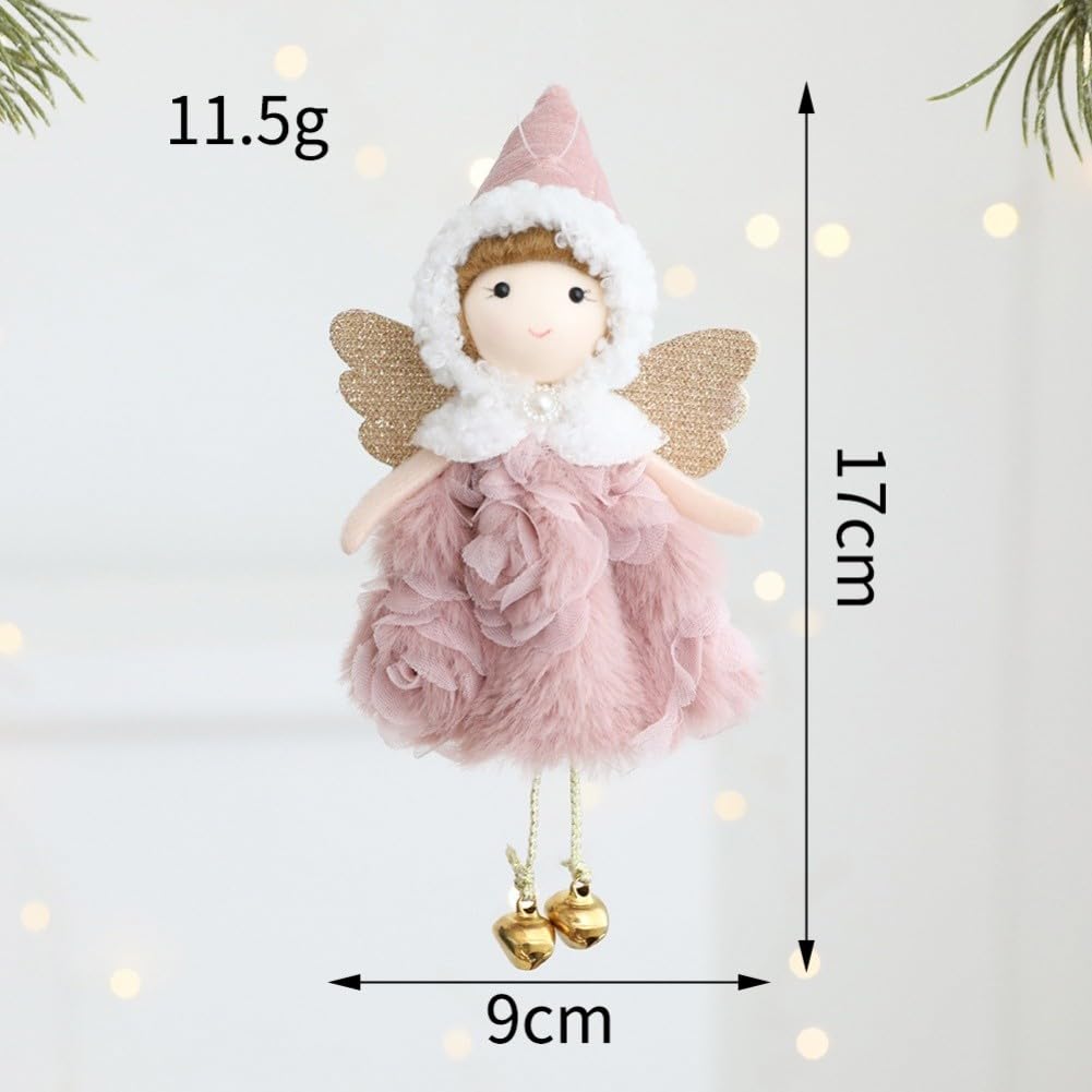FACAIIO Decoración navideña para árbol, Navidad, vacaciones, muñeca de Navidad, colgante de ángel