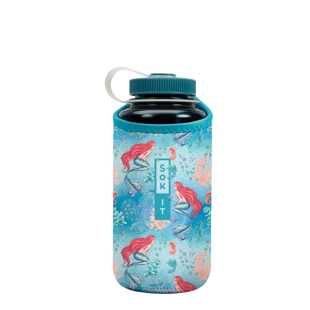 Sok It BotlSok Water Bottle Sleeve Insulated Neoprene Cover (Treasures Untold, Fits 32oz Nalgene)