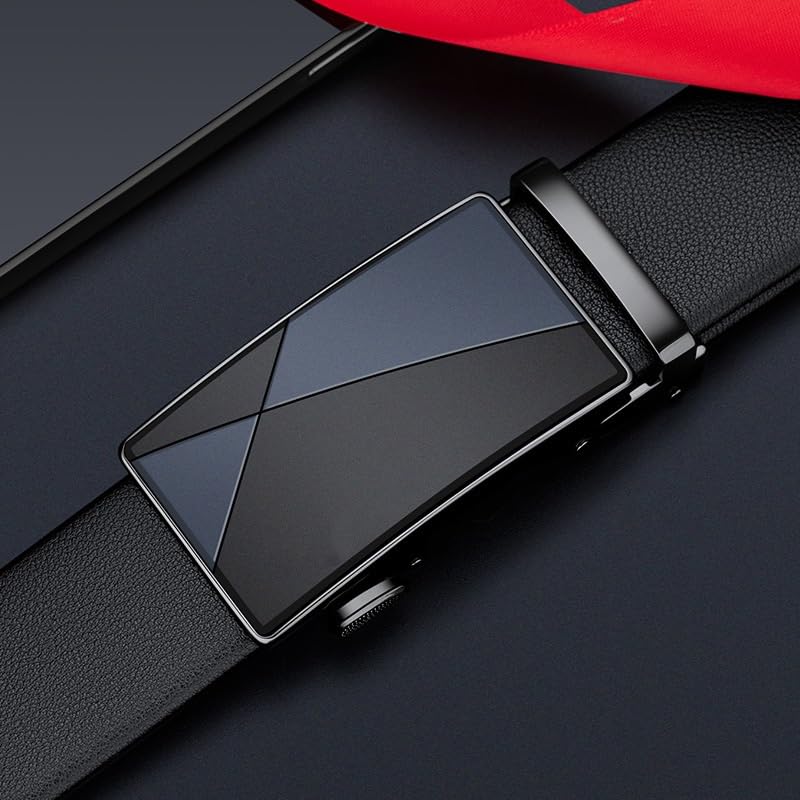 JSEIAJB Men's Belt Business and Leisure Automatic Buckle Pants Belt Belt Men's(130cm)4