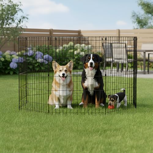 Image of FDW | Dog Playpen | 36 inch, 8 Panels | Heavy Duty Metal Pet Exercise Pen