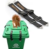 Trash Can Lock for Animals, 2PCS Adjustable Straps Garbage Can Locks for 28-100 Gallon Outdoor Bins, Bear Proof Trash Can Lock with Anti-Rust Metal Buckle, One-Hand Release Lid Locking Design