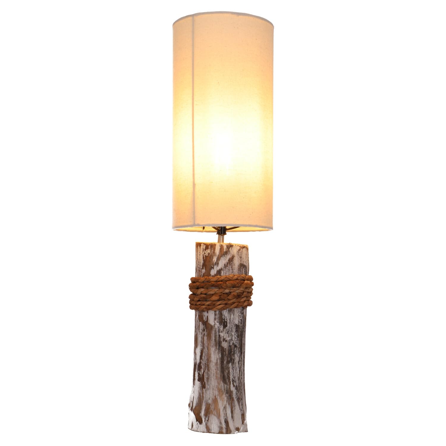 GURU SHOP Tischleuchte/Tischlampe, in Bali Handgemachtes Unikat aus Naturmaterial - Modell Fatumea, 60x15x15 cm