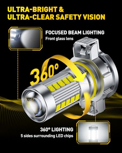 AUXITO 5202 LED Fog Light Bulbs or DRL, True 1:1 Mini Size, 6500K Cool White 5202 Replacement for Cars, Trucks, SUVs, Non-polarity, Pack of 2 - Image 5