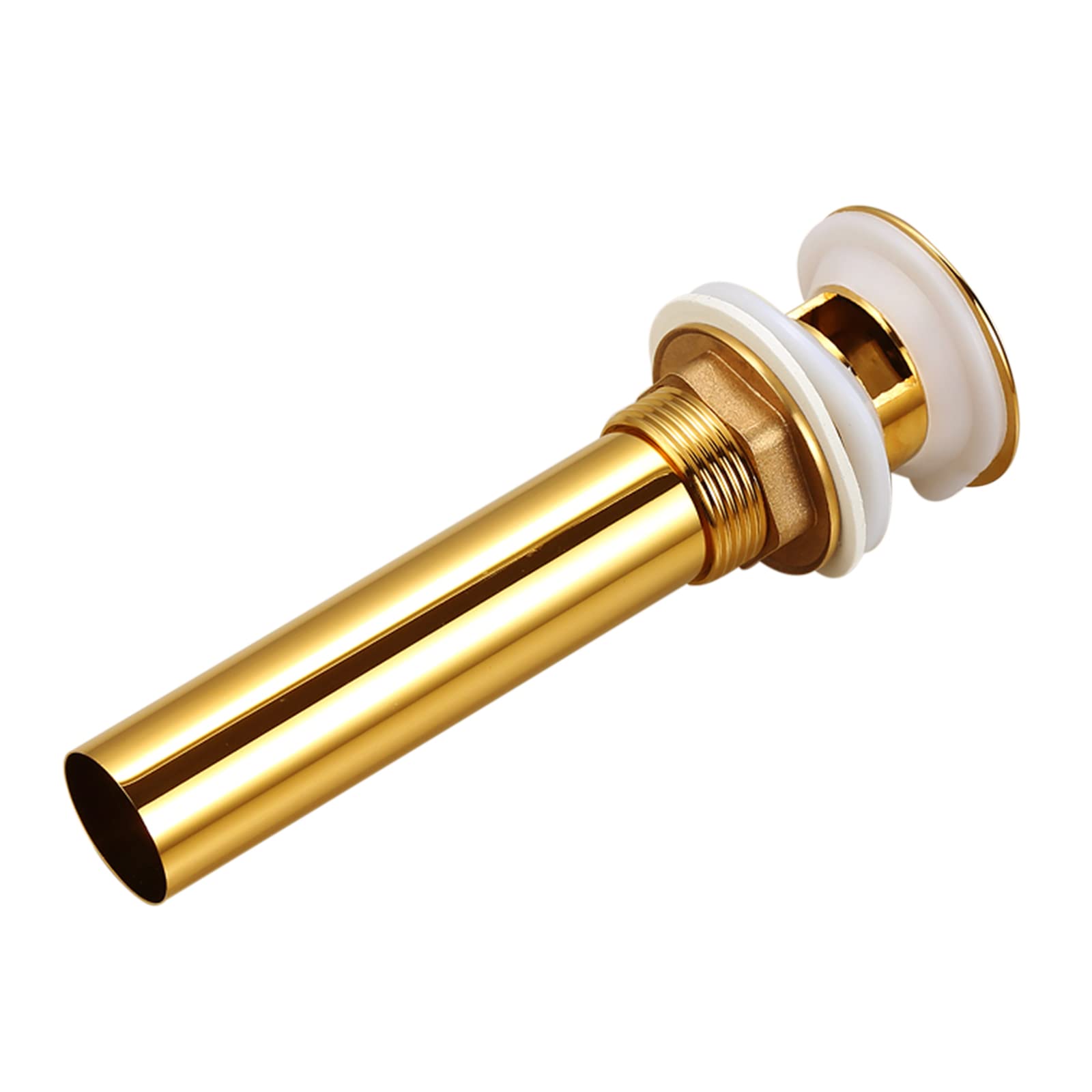 Piletta Click Clack con Troppo Pieno Piletta Lavabo Bagno Pop Up Piletta di Scarico Lavandino Universale Ottone Da G1 1/4“ Per Lavabo Da Cucina,oro