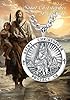 AEONSLOVE 925 Sterling Silver Saint Christopher Necklace for Men Women St Christopher Medal Saint Christopher Pendant Religious Protection Amulet Christian Catholic Jewelry for Boy Girl #3
