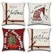 JOTOM Funda de Cojín de Navidad Funda de Almohada Cuadrada Impermeables Navideña para Exteriores para Sofá Dormitorio Sala de Estar 45x45cm,Juego de 4 (Tema de Navidad C)