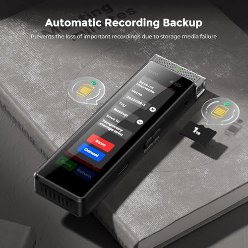 Image of Innioasis 136GB Voice Recorder Device with Playback, Full Touchscreen Audio Recording Device with AI Intelligent Transcription and Bluetooth, Voice Recorder Mic and Voice Activated Recorder (Silver)