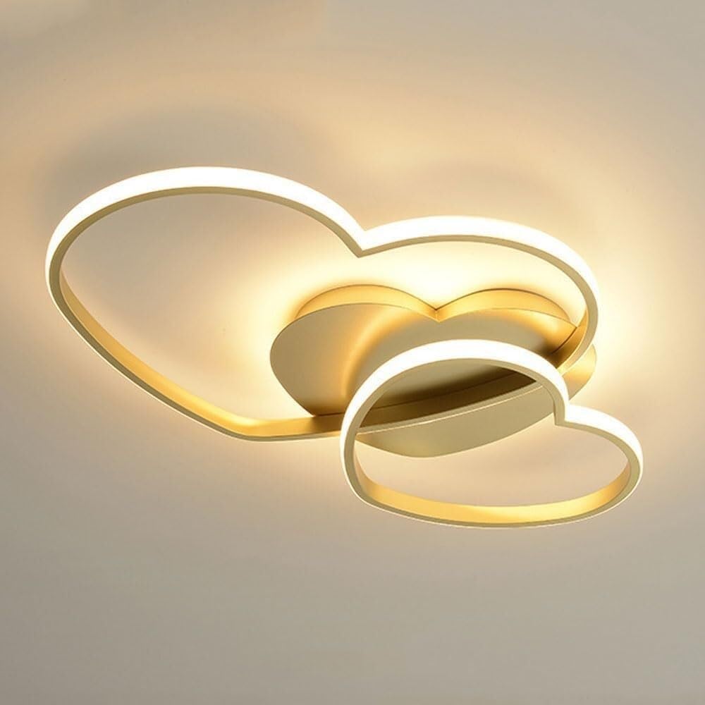Dimmable Heart Shaped LED Ceiling Light - Adjustable Color Temperature Modern Acrylic Fixture for Kids' Rooms, Perfect Decorative Lamp for Girls' Bedrooms