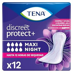 TENA Discreet Protect+ Maxi Night Einlagen, 12 Stück