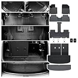 JOULARISE Floor Mats Cargo Mat Set for 2020-2024 2025 Hyundai Palisade 7/8 Seat, All Weather TPE Cargo Liner Backrest Mats Trunk Lower Car Mat Accessories for Palisade(Floor Mats Set)