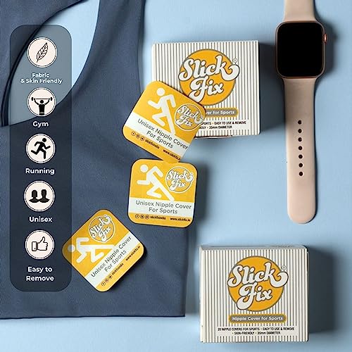 Image of SLICKFIX Sports Nipple Covers for Men's Anti-Chafing for Runners, Nipple Tape, Nip Protectors, Nipple Stickers,