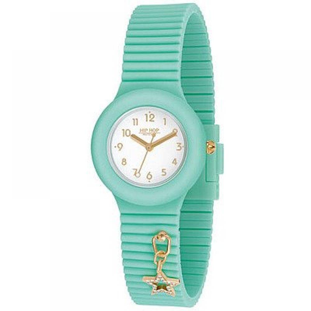 HIP HOP, Collezione Dancing in the Light, Orologio Donna Aqua Green,  Cinturino in Silicone Intercambiabile e Regolabile, Ciondolo con Stella,  Cassa 32mm, Resistente all'Acqua, Verde Acqua : Binda Italia: Amazon.it:  Moda