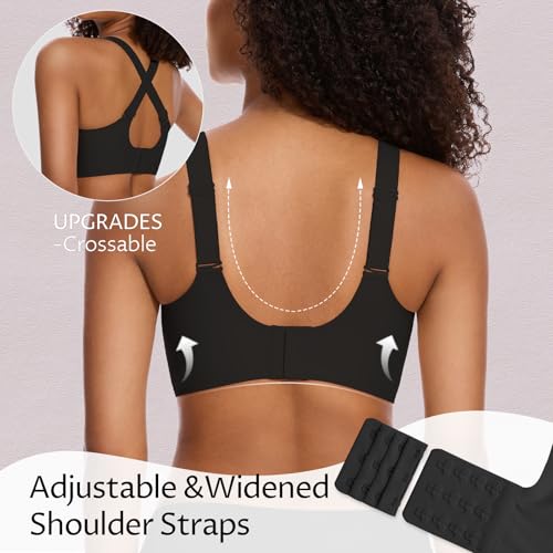 Image of MOEOZLLO Womens Wireless Bras for Women No Underwire Seamless Bralettes for Wireless Bra V Lace Soft T Shirt Support
