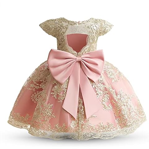NNJXD Bébé Fille Robe Fleur Broderie PrincessTutu Pageant Robe De Soirée 2006 Rose Taille 6-12 Mois Cover
