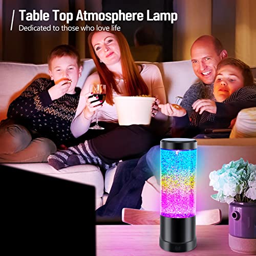 Lava Lamp, Automatic Color Changing Rainbow Glitter Lamp With Clear Liquid, Usb Cable/Battery Operated Mood Lighting, Cool Room Home Decor Lamp Gifts For Teens Women And Girls (Black) #TOP3