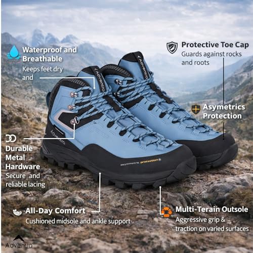 Image of Men Warm Waterproof Hiking Boots | Mid Ankle with Superior Grip | Boots | 3M Insulation | for Hiking Trails, Rugged Terrain | WH1106