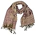 Peach Couture Elegant Double Layer Reversible Paisley Pashmina Shawl Wrap Scarf Pink