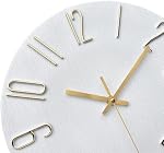 Wall Clock 12 Inch Silent Non-Ticking Modern Clocks Battery Operated - Analog Small Classic for Office, Home, Bathroom, Kitchen, Bedroom, School, Living Room (White)