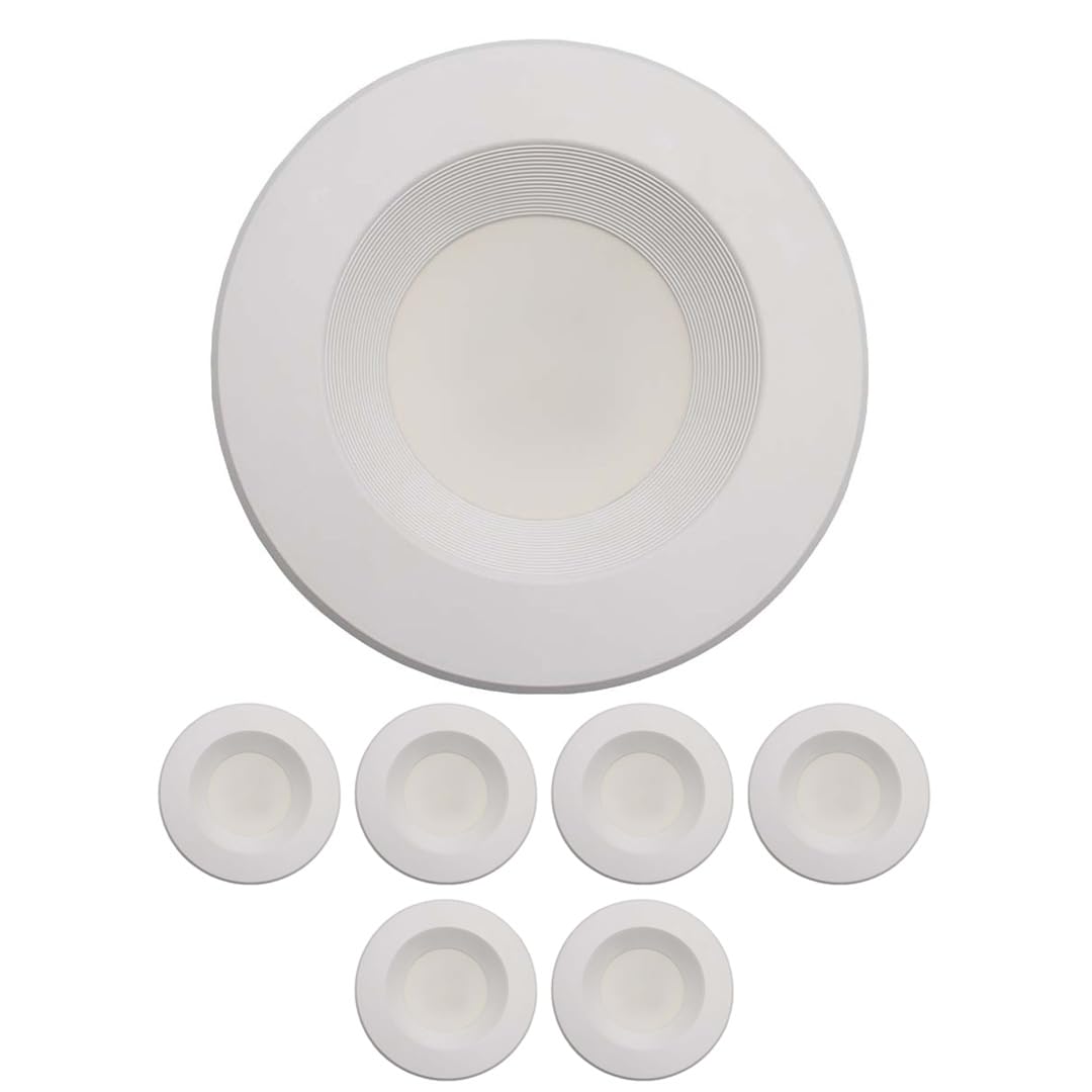 Vivio Lighting LED 5.6” Disk Lights 13W, Dimmable 3000K 4000K 5000K, 950LM, Flush Mount Ribbed Retrofit Recessed Trim Ceiling Light, Can Install (6