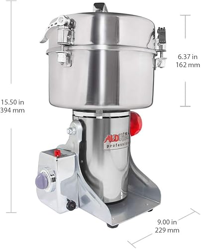 Miniatura 2 de ALDKitchen Molino de grano  Molinillo tipo oscilante para especias, hierbas, raíces  Uso comercial  Acero inoxidable  110V (88.18 oz)