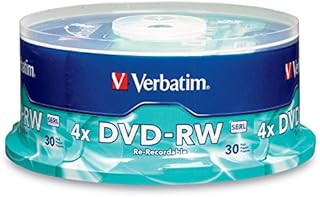 Verbatim DVD-RW 4.7GB 4X with Branded Surface - 30pk Spindle, BLUE/GRAY - 95179