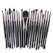 Produktbild OOYJ Make Up Pinsel Set 22 Stücke Synthetisches Haar Pinselset Schminkpinsel Kosmetikpinsel Lidschatten,Blackrodbrowntube