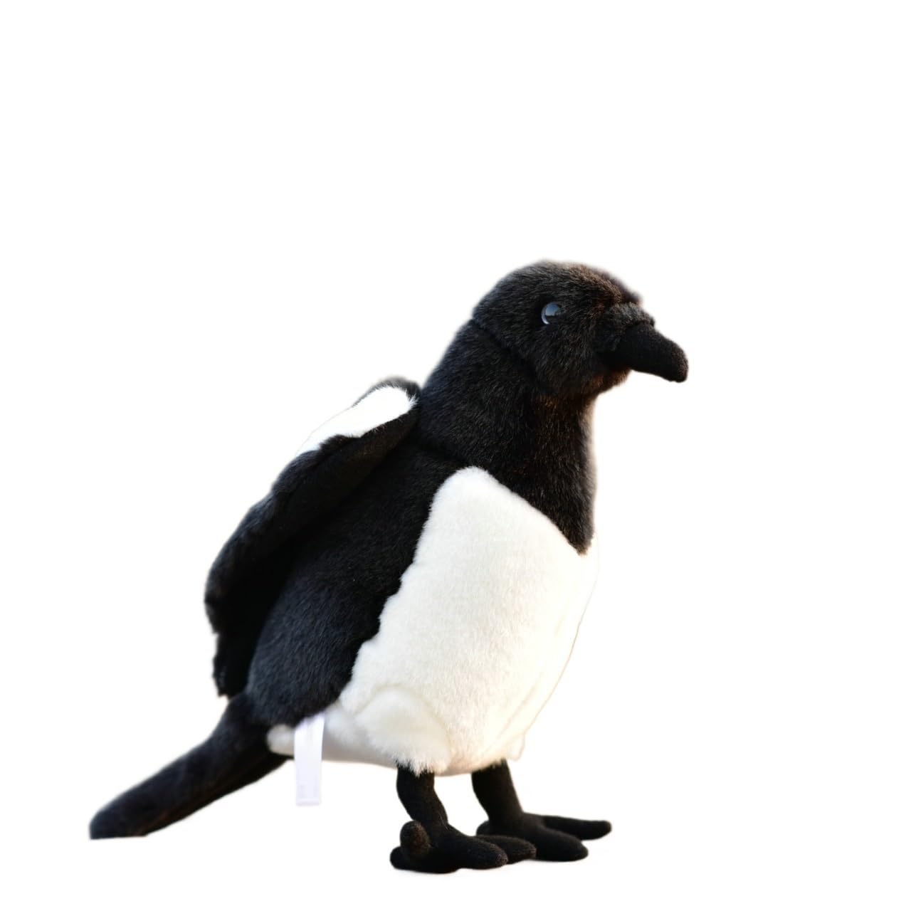 MZICXV 9" Realistic Magpie Plush Toy, Bendable Feet Stuffed Bird Animal, Black and White Bird Plushie(Pica pica)