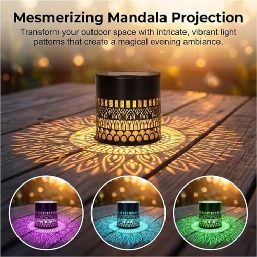 Luces solares mandala para exterior impermeables con cambio de color pack de 4 2