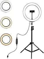 Ring Light Portátil Iluminador Led USB 26cm 3500k 5500k + Tripé
