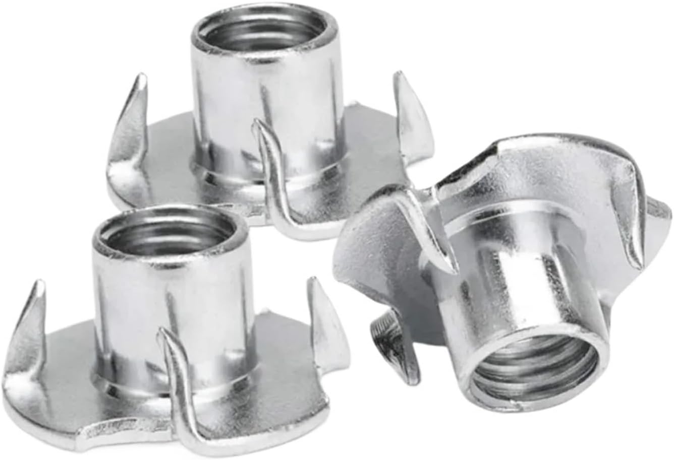 4 Pronged Tee Nut 4-Pronged Tee Nut 30Pcs M4 M5 M6 M8 M10 Four Claws nut Speaker N ut Blind Pronged Insert Tee nut Furniture T-tuercas(M10)