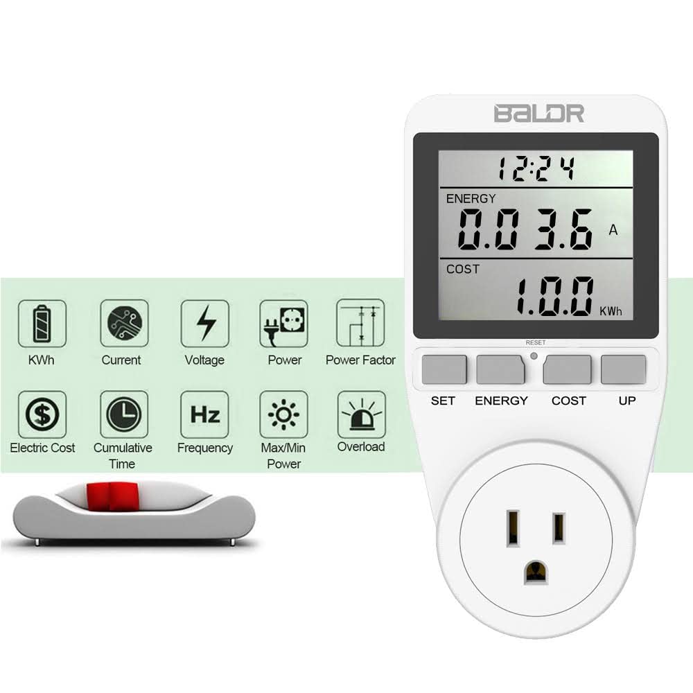 BALDR U.S. Electricity Usage Monitor for Home Kilowatt Meter Sockets