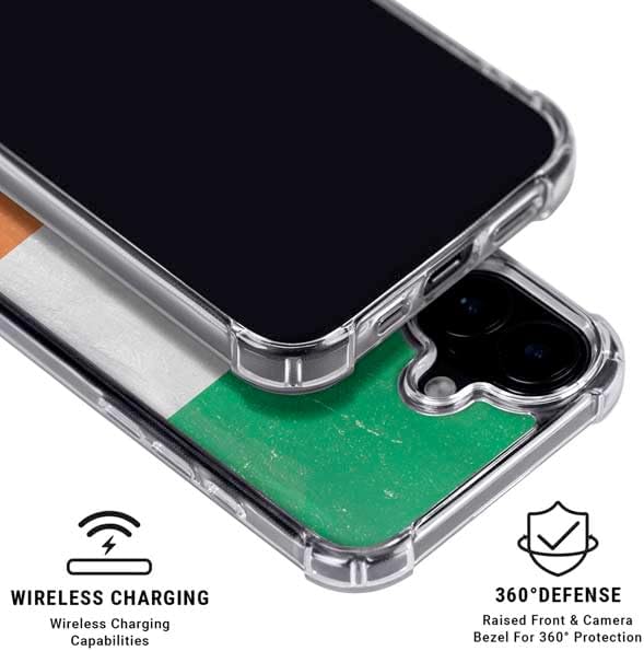 Skinit Phone Case Compatible with MagSafe iPhone 17 - Ireland Flag Distressed Design