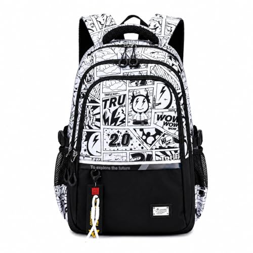 Mochila para meninos para crianças, mochilas escolares para alunos do ensino fundamental, Estampas de anime, L 33 W 20 H 49 cm; L 12.99 W 7.87 H 19.29 inches, Moderno