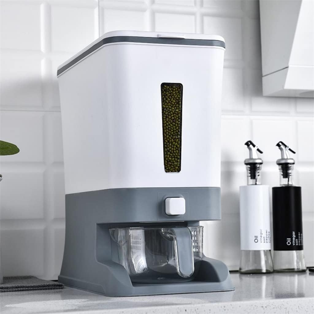12 Kg Storage Container Rice Dispenser Press Effortlessly Stable Dry Food Fruit Automatic(Blue)