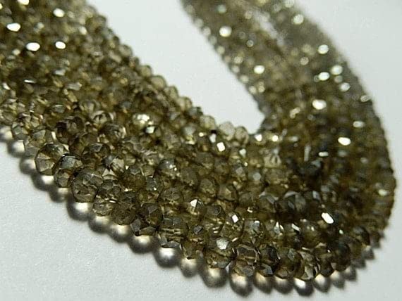 Quartz fumé perles naturelles de 4mm facettées pour réparer et personnaliser vos bijoux