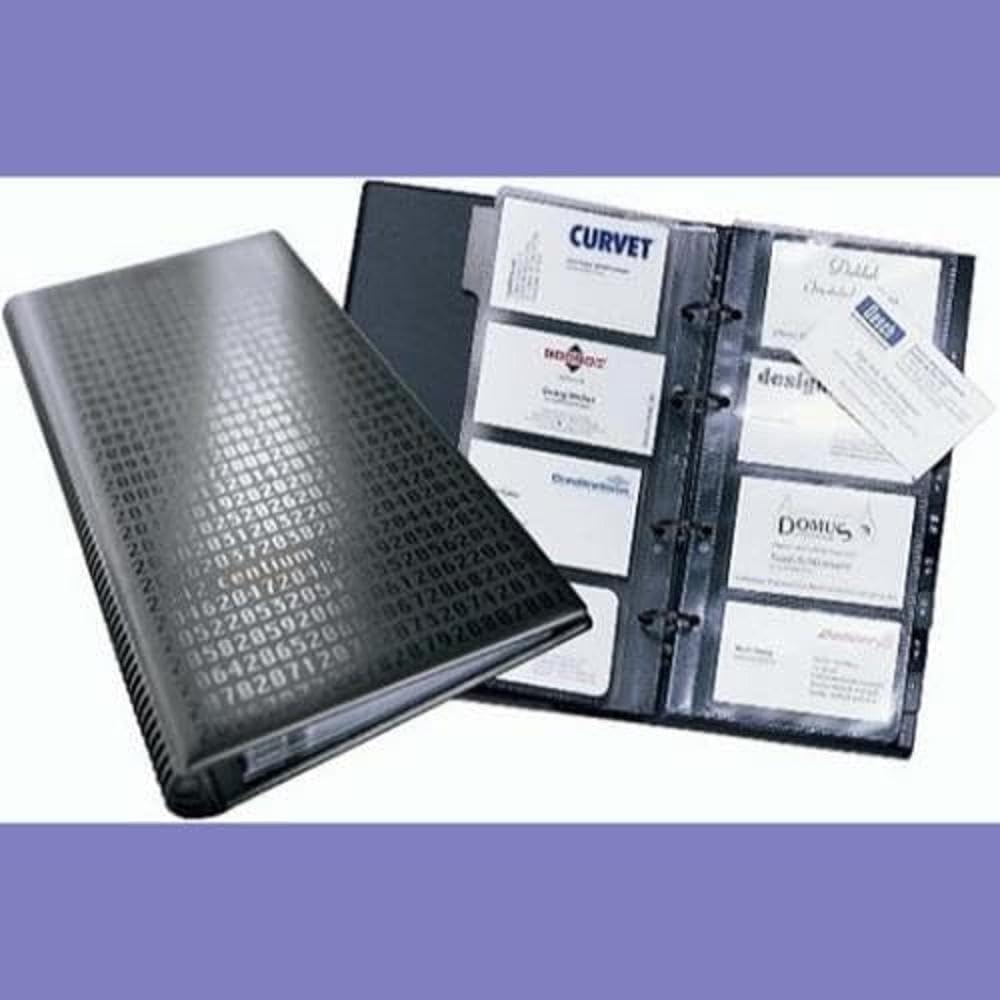 Durable 240301 Carpeta de anillas para tarjetas de visita Visifix centium, 200 tarjetas 90 x 57 mm, 145 x 47 x 255 mm, negro