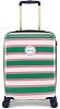 Joules Resort Stripe Travel Collection, Cabin Trolley Spinner, Hard Suitcase, 20 x 53.5 x 37 Carry On, PinkGreen