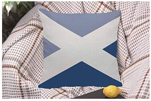 Wondertify Throw Pillow Case Cover The Saltire St Andrew Scottish Flag - Soft Linen Pillow Case For Decorative Bedroom/Livingroom/Sofa/Farm House - Couch Pillow Cushion Covers 18X18 Inch 45X45 Cm #TOP4
