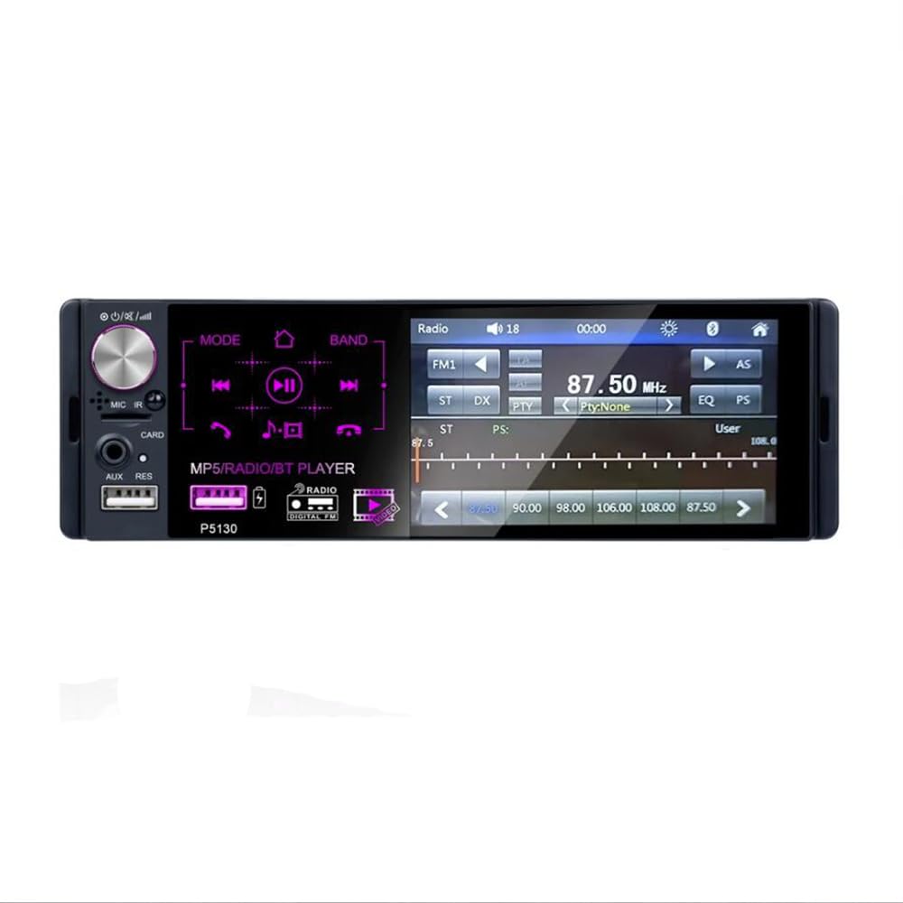 Car Radio MP5 player 1 Din P5130 Autoradio 4.1 inch Touch Screen Car Stereo  MP5 Player Bluetooth RDS Support Dual USB Microphone : Amazon.co.uk:  Electronics & Photo