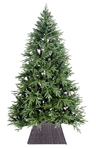 Floralcraft Woven Willow Christmas Tree Skirt (Brown) Large 50cm Square Xmas Tree Stand Rattan Basket Christmas Tree Decoration